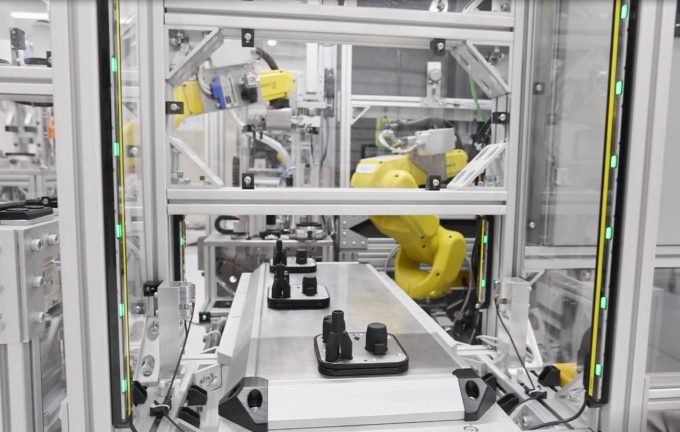 Fanuc robot and Airbot™ automated assembly system for laser welding, dispensing, screwdriving, vision inspection, and dimensional gaging